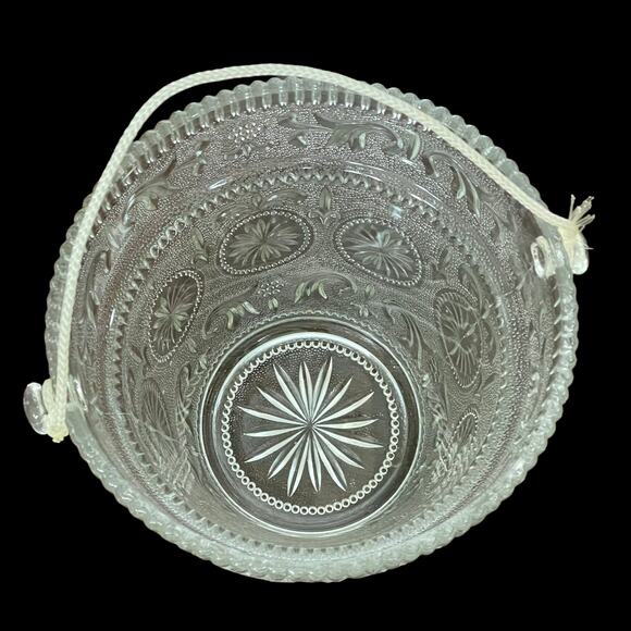 Vintage Sandwich Glass Planter Ice Bucket American Concord MCM Pressed Embossed - Picture 5 of 10